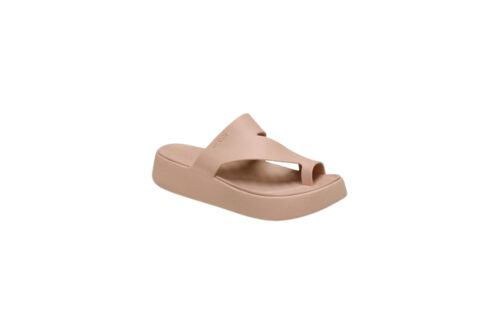Γυναικείες ανατομικές σαγιονάρες Crocs Getaway Platform Toe Loop 210834-7AF Pink Caramel iordanidis-shoes